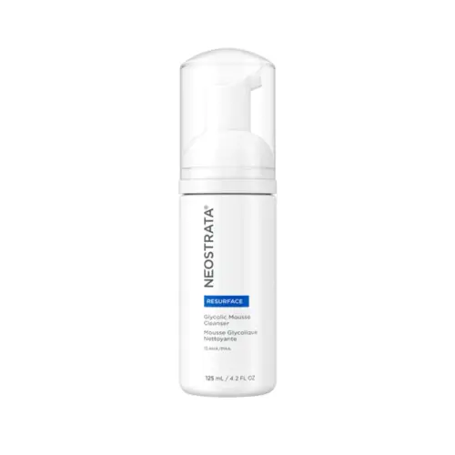 Keep your skin feeling and looking clean, clarified and exfoliated with NeoStrata’s Glycolic Mousse Cleanser. This soap-free foaming cleanser has been developed with an amphoteric delivery system, allowing the skin to reap the resurfacing benefits of Glycolic Acid and Bionic Acid, while minimising the potential for any irritation. Benefits of NeoStrata’s Glycolic Mousse Cleanser: High strength Alpha Hydroxy Acid (AHA)cleanser Aids skin renewal and preparation Contains an amphoteric complex to minimise irritation: 12% Glycolic Acid (AHA) and Lactobionic Acid (PHA) blend Soap-free Reveal radiant, clean skin with NeoStrata’s Glycolic Mousse Cleanser. This high-strength, AHA infused cleanser has been developed for experience Glycolic Acid users, providing gentle yet effective exfoliation without irritating the skin. Lightweight and easy to use, this effective mousse cleanser both exfoliates and cleanses clogged pores, so that the skin is prepped and ready to absorb optimum benefits from the rest of your skincare routine. For optimum results, use twice per day for super soft, clear and purified skin.